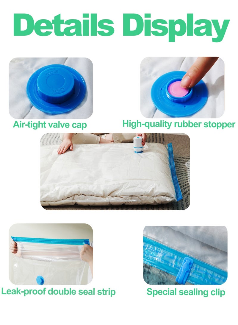 DYSWEI Premium Vacuum Storage Bags with Electric Pump, 20 Pack (1 Super Jumbo，4Jumbo, 5 Large, 5 Medium, 5 Small), Reusable Space Saver Bags for Clothes, Mattress, Blanket, Duvets, Pillows, Comforters, Quilt, Travel - Image 3